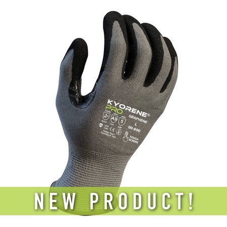 KYORENE PRO 18g  Graphene Liner with  Black HCT MicroFoam Nitrile Palm Coating (XL) PK Gloves 00-890 (XL)